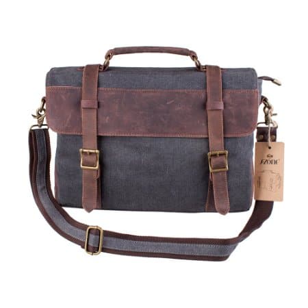 canvas leather messenger bag